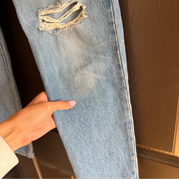 Levi's 501’s Blue Distressed Women's Straight Jeans - Picture 5 of 7